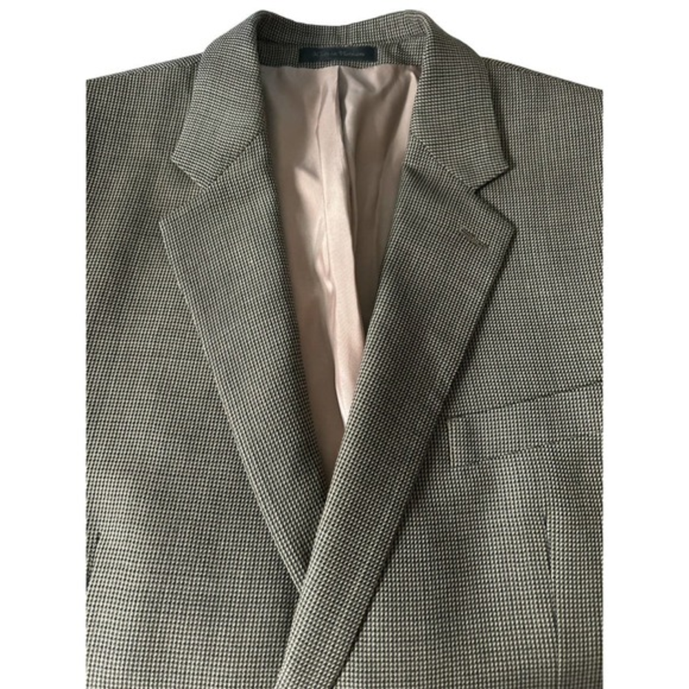 Lauren Ralph Lauren Size 44L 100% Wool Blazer‎ Jacket Houndstooth